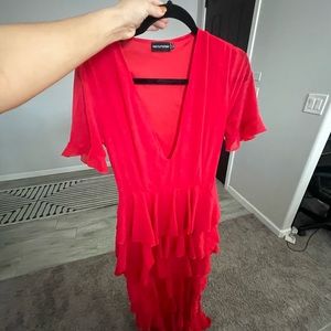 Red maxi dress